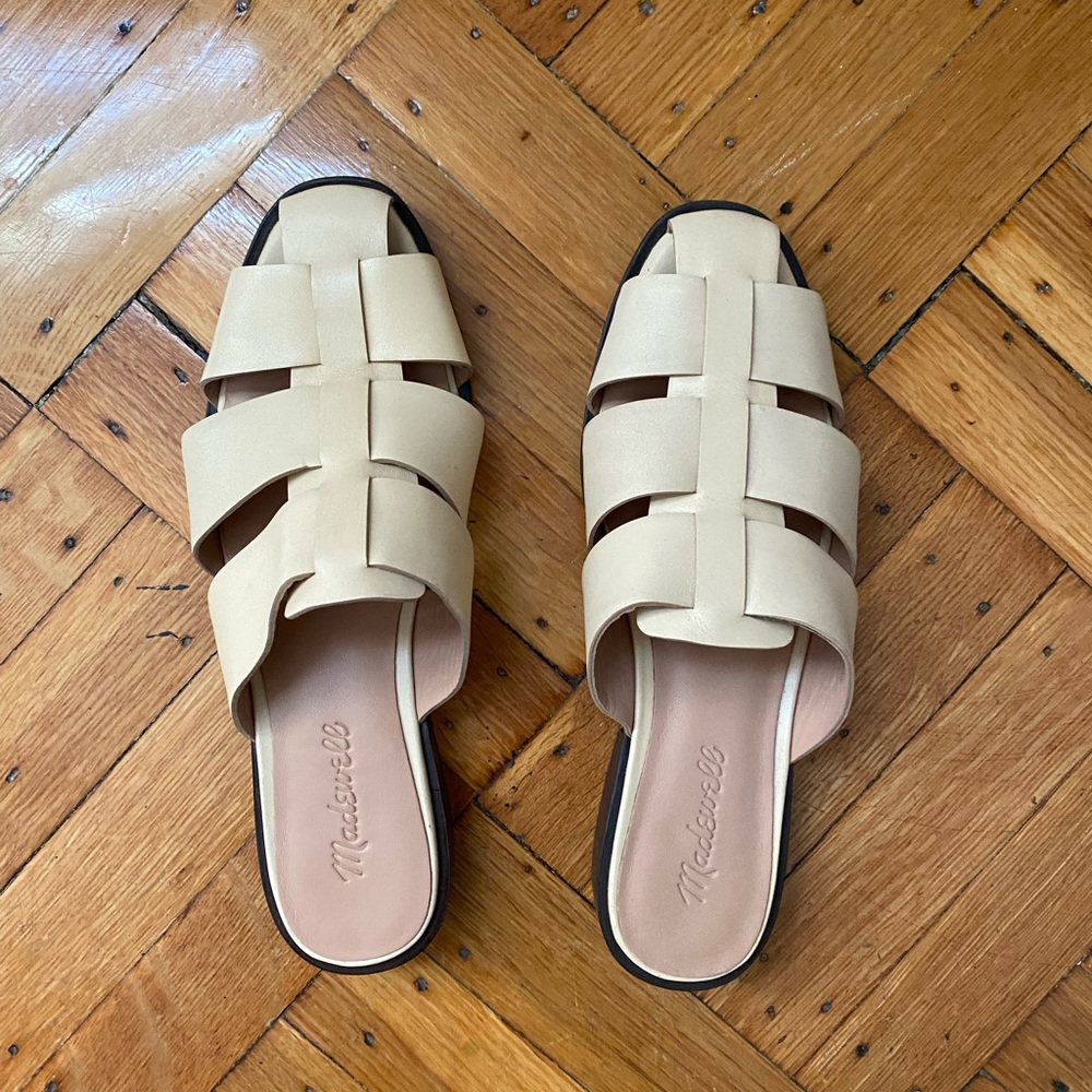 Madewell The Dixson Fisherman Mule in White Size 7.5